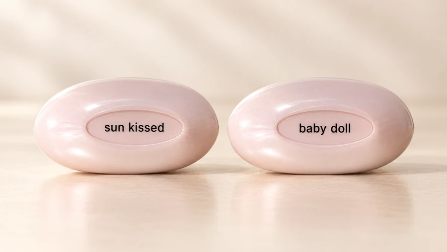 Dina’s Liquid Blush shade labels: Sun Kissed and Baby Doll